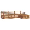vidaXL Outdoor Sofa Set Natural 254 x 162.5 x 73 cm Solid Acacia Wood