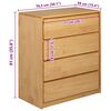 vidaXL Drawer Cabinet SAUDA Oak 76.5x39x91 cm Solid Wood Pine