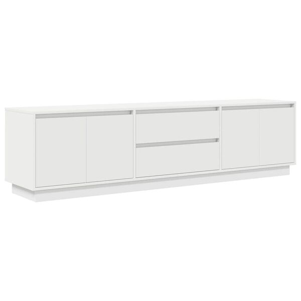 vidaXL TV Cabinet with LED Lights White 193.5x41x50 cm