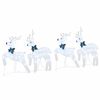 vidaXL LED Reindeers 4 pcs Silver 45 x 19 x 65 cm Fabric