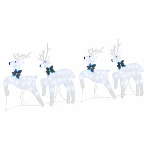vidaXL LED Reindeers 4 pcs Silver 45 x 19 x 65 cm Fabric