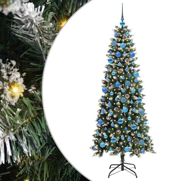 vidaXL Artificial Christmas Tree with 300 LEDs with Stand Green 180 cm