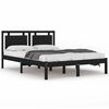 vidaXL Bed Frame without Mattress Black 135x190 cm Solid Wood