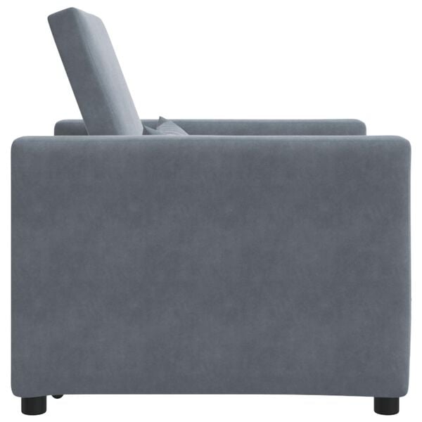 vidaXL Pull out Sofa Bed Single Dark grey 90 x 165 x 87 cm Velvet