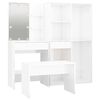 vidaXL Dressing Table Set with LED High Gloss White Engineered Wood