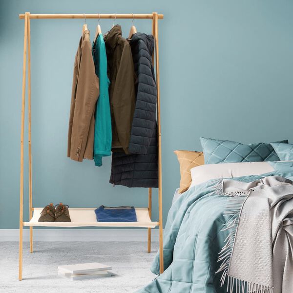 Storage Solutions Clothing Rack with 1 Tier Pinewood