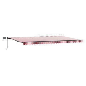 vidaXL Retractable Awning Red and White 600 x 300 cm
