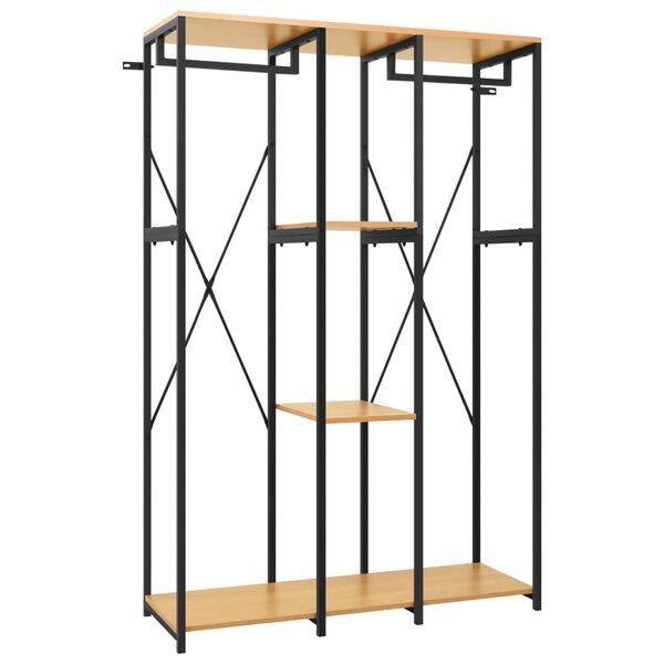 vidaXL Wardrobe Black and Oak 110x40x167 cm Metal and Engineered Wood