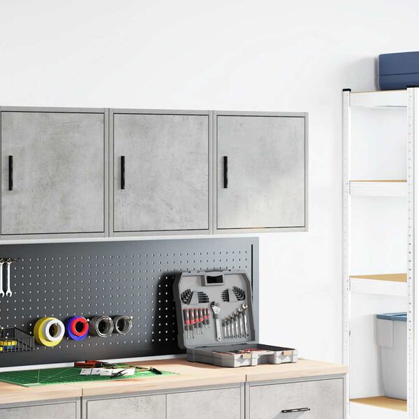 vidaXL Garage Wall Cabinets 2 pcs Concrete Grey Engineered Wood