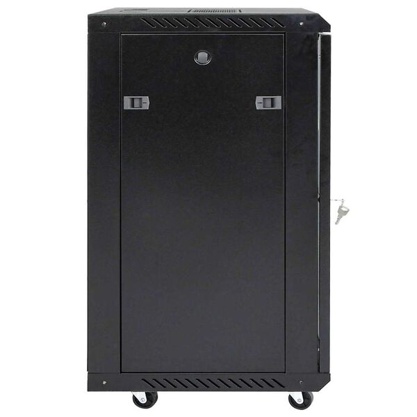 vidaXL Network Cabinet with Storage Black 60 x 60 x 80 cm Steel