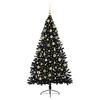 vidaXL Artificial Pre-lit Christmas Tree Black 180 cm PVC
