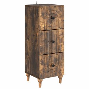vidaXL Drawer Cabinet 33 x 34.5 x 90 cm Engineered Wood Smoked Oak