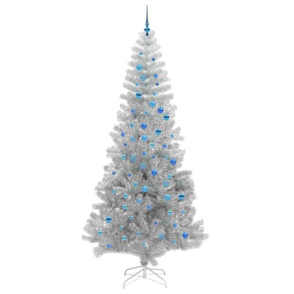 vidaXL Christmas Tree with 300 LEDs with Stand Silver 240 cm PET