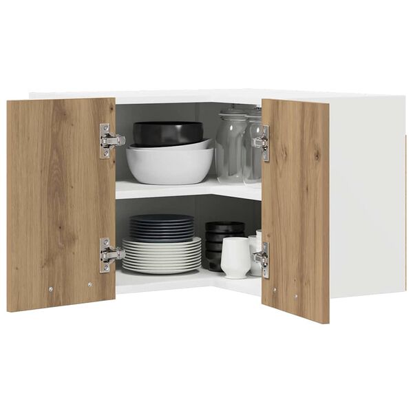 vidaXL Hanging Cabinet Artisan Oak and White 57 x 57 x 40 cm