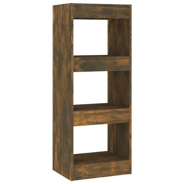 vidaXL Book Cabinet/Room Divider Smoked Oak 40x30x103 cm Engineered Wood
