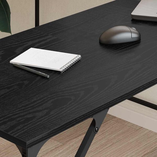 vidaXL Desk Black Oak 149 x 149 x 75 cm Engineered Wood