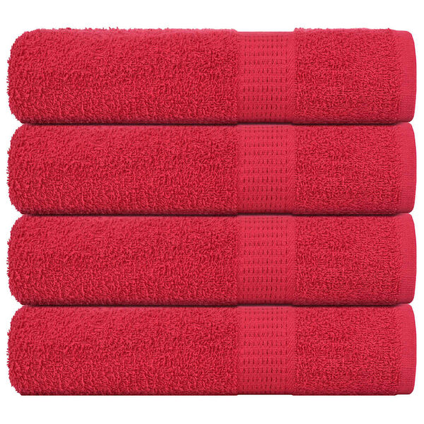 vidaXL Bath Towels "FROGN" 4 pcs Red 100x150 cm 360 gsm