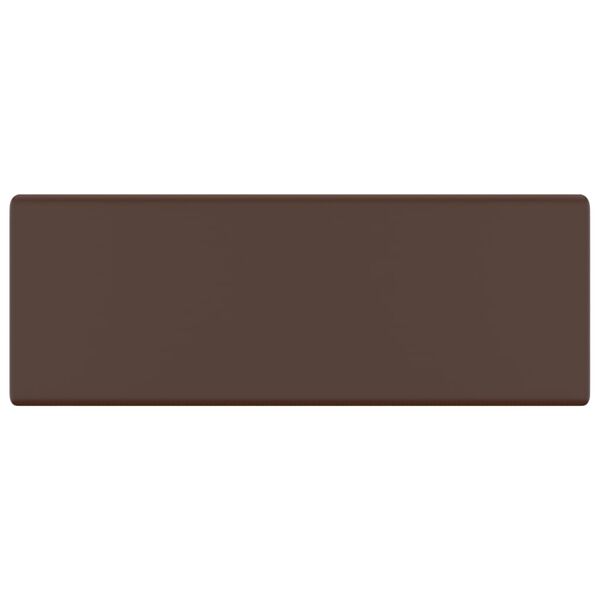 vidaXL Luxury Basin Overflow Square Matt Dark Brown 41x41 cm Ceramic