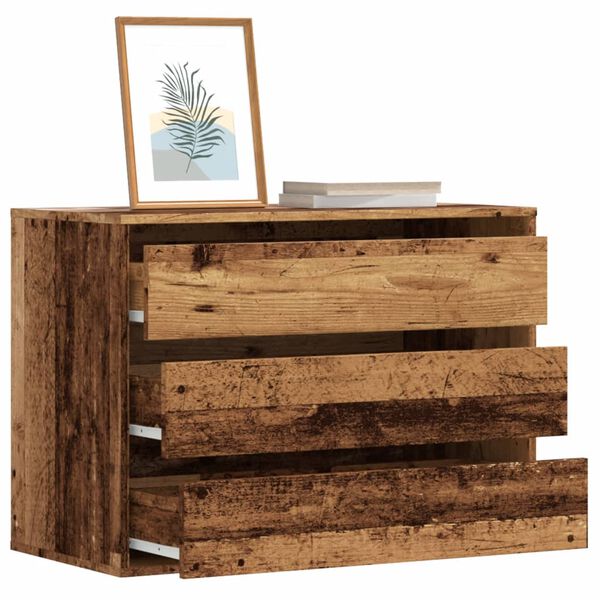 vidaXL Corner Chest of Drawers Old Wood 80x41x58 cm Engineered Wood