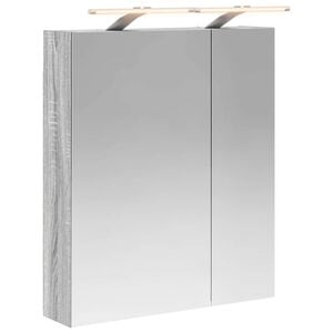 vidaXL Bathroom Mirror Cabinet with Door Grey Sonoma 60 x 14.5 x 70 cm