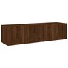 vidaXL TV Wall Cabinets with LED Lights 2 pcs Brown Oak 60x35x31 cm