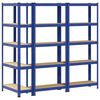 vidaXL 5-Layer Storage Shelves 3 pcs Blue Steel&Engineered Wood