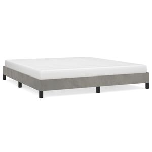 vidaXL Bed Frame without Mattress Light Grey Super King Velvet