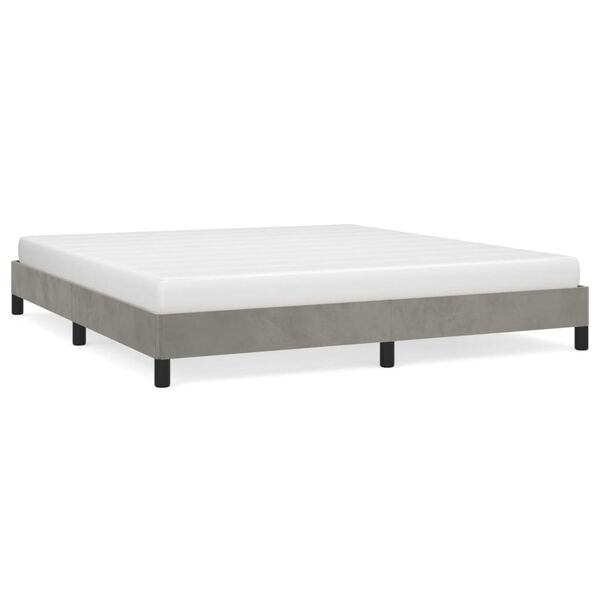 vidaXL Bed Frame without Mattress Light Grey Super King Velvet
