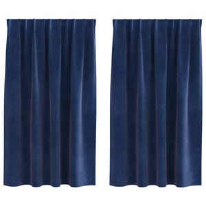 vidaXL Curtains 2 pcs Dark Blue 140 x 140 cm Velvet
