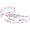 vidaXL Bed frame White and light grey 100 x 200 cm Solid pine wood