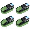 vidaXL Ratchet Tie Down Straps 4 pcs 800 daN 6 m Green