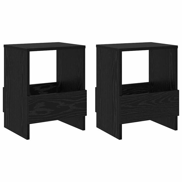 vidaXL Magazine Rack 2 pcs Black Oak 35 x 30 x 45 cm