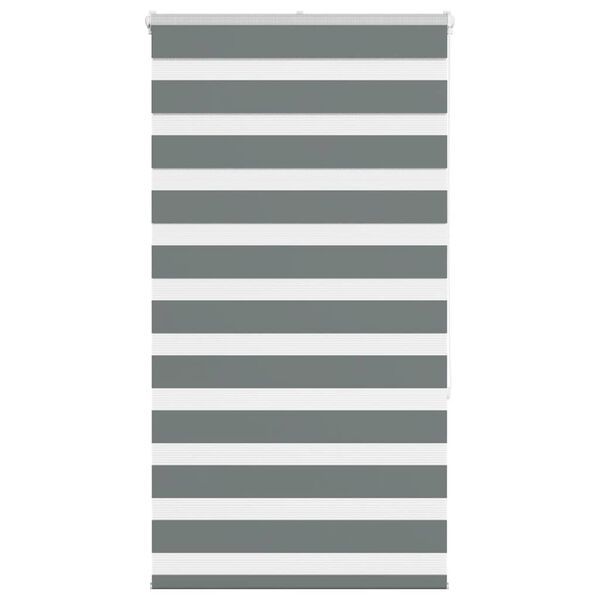 vidaXL Zebra Blind Dark Grey 80x150 cm Fabric Width 75.9 cm Polyester