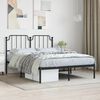 vidaXL Metal Bed Frame without Mattress with Headboard Black 140x190cm