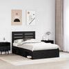 vidaXL Bed Frame with Headboard Black 120 x 200 cm Solid Pine Wood