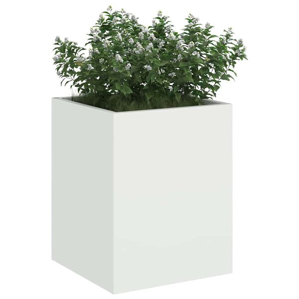 vidaXL Garden Planter White 32 x 32 x 40 cm Cold-rolled steel