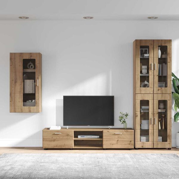 vidaXL TV Cabinet Set with Drawer FLORIN Artisan Oak Engineered Wood