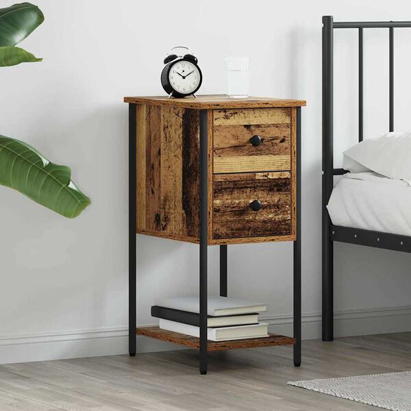 vidaXL Bedside Cabinet Old wood 32 x 42 x 70 cm Engineered wood