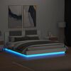 vidaXL Bed Frame with LED without Mattress White 180x200 cm Super King