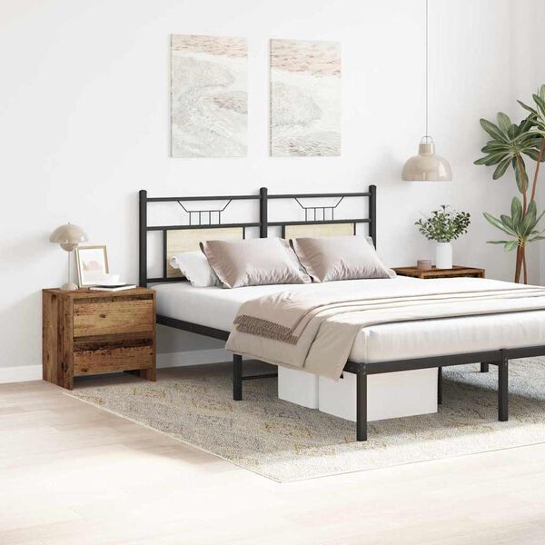 vidaXL Bedside Cabinet with Drawer 2 pcs Old Wood 45 x 34 x 44.5 cm