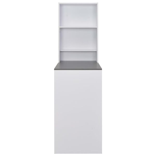 vidaXL Bar Table with Cabinet White 115x59x200 cm