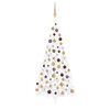 vidaXL Artificial Half Pre-lit Christmas Tree with Ball Set White 240 cm