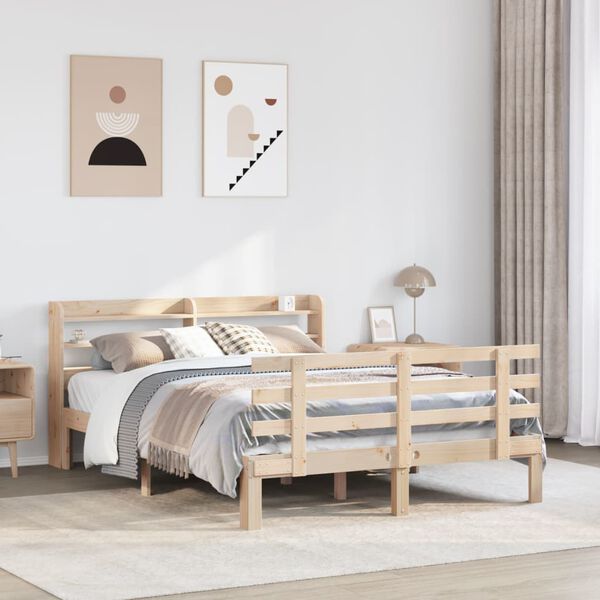 vidaXL Bed Frame with Headboard without Mattress 120x190 cm Small Double