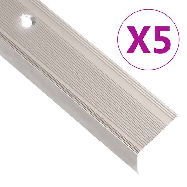 vidaXL Stair Nosings in L-shape 5 pcs Aluminium 100 cm Champagne
