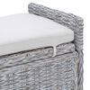 vidaXL Storage Bench with Cushion White Wash 110 x 40 x 50 cm Rattan
