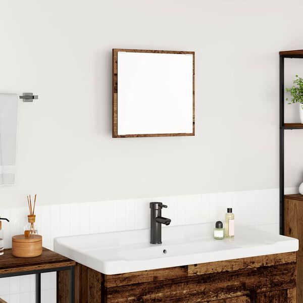 vidaXL LED Bathroom Mirror Old wood 40 x 8.5 x 37 cm Engineered Wood