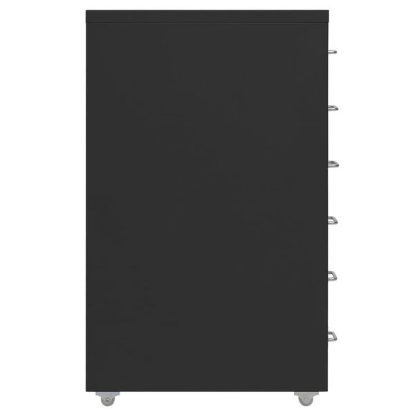 vidaXL Mobile File Cabinet Black 28x41x69 cm Metal