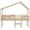 vidaXL High Sleeper Bed without Mattress 75x190 cm Small Single Solid Wood Pine