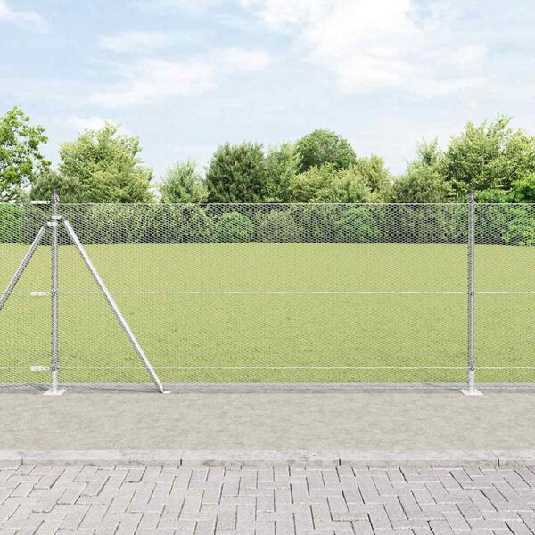 vidaXL Fence Post Silver 10 x 1 m (13 mm mesh) Steel