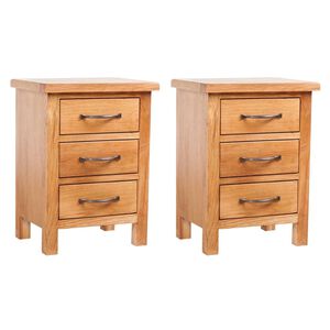 vidaXL Nightstands 2 pcs 40x30x54 cm Solid Oak Wood